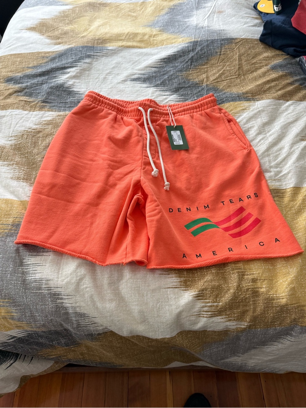 Denim Tears Fleece Coral Athletic Drawstring Shorts Size XL